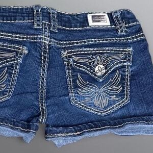 Miss Chic Jeans Blue Embroidered Denim Shorts - Women's